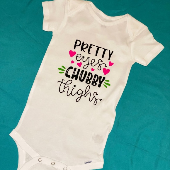 pretty eyes chubby thighs onesie